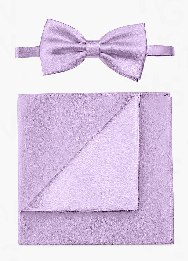 front Ensemble nœud papillon et pochette en satin métallisé