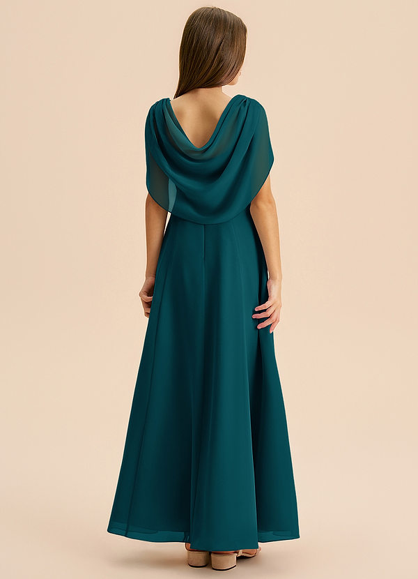Azazie Lambie Junior Pine A-Line Pleated Chiffon Dress image1