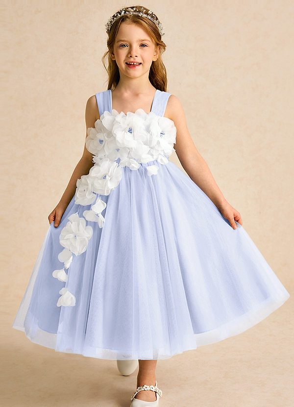 Azazie Dovey Abiti da Ragazza di Fiori Abito Principessa in Tulle Fiocco Lavanda image1