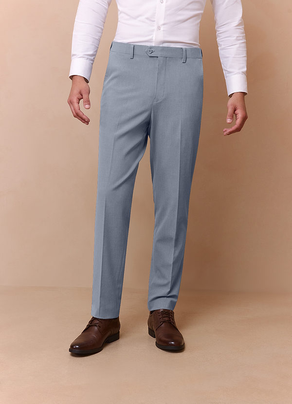 front Savile Light Blue Wool Blend Dress Pants