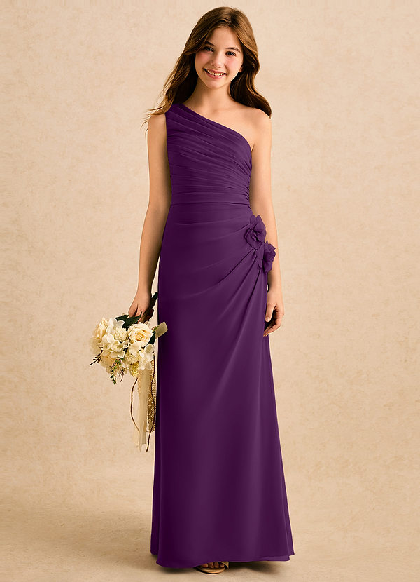 Azazie Sophie Girls Formal Klänningar för brudeflicka Klä Tubklänning i Chiffong Ena axeln image1