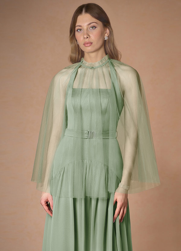 front Azazie Matching Color Tulle Cape