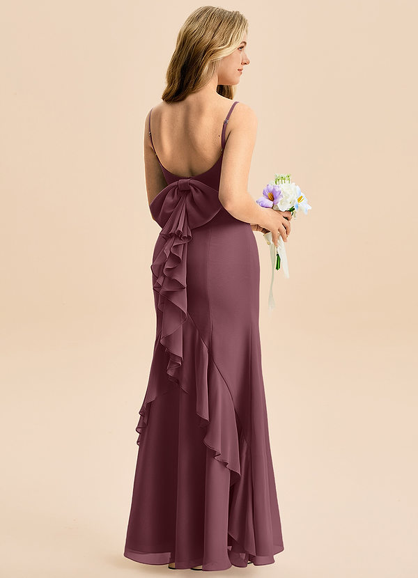 Azazie Lioren Junior Robe Sirène en Mousseline de soie Arc Sangria image1