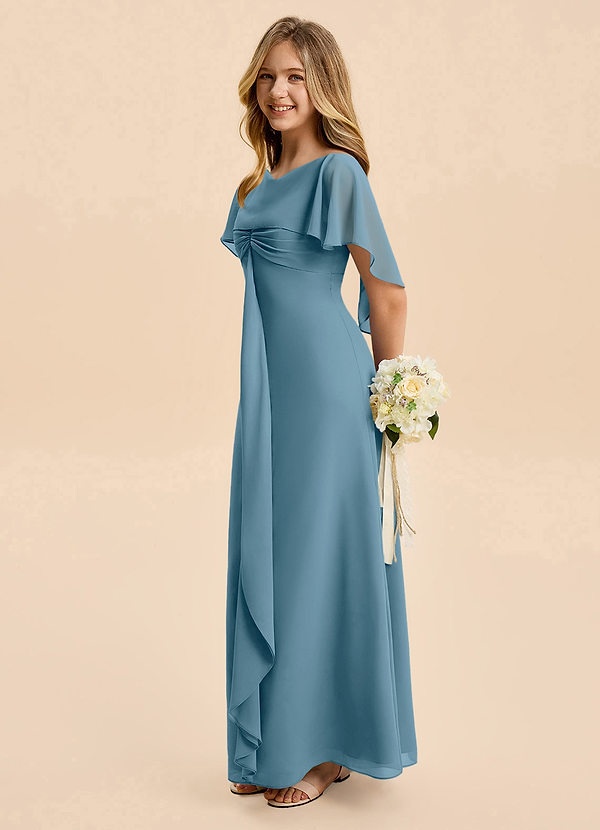 Azazie Selena Junior Bermuda A-Line Ruched Chiffon Dress image1