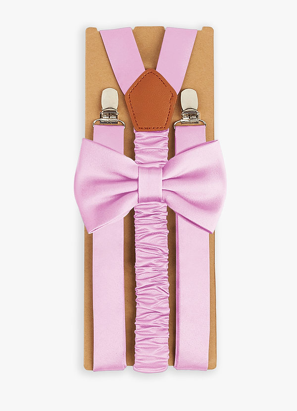 front Matching Matte Satin Bow Tie & Suspenders Set