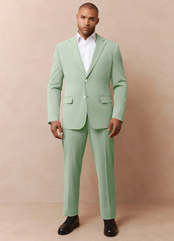 front James Dusty Sage Structured Stretch Suit