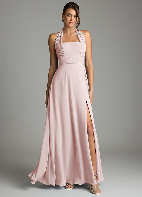 Azazie Tamira Suknie dla druhen Linia A Pofałdowany Szyfon Do ziemi Sukienka image1