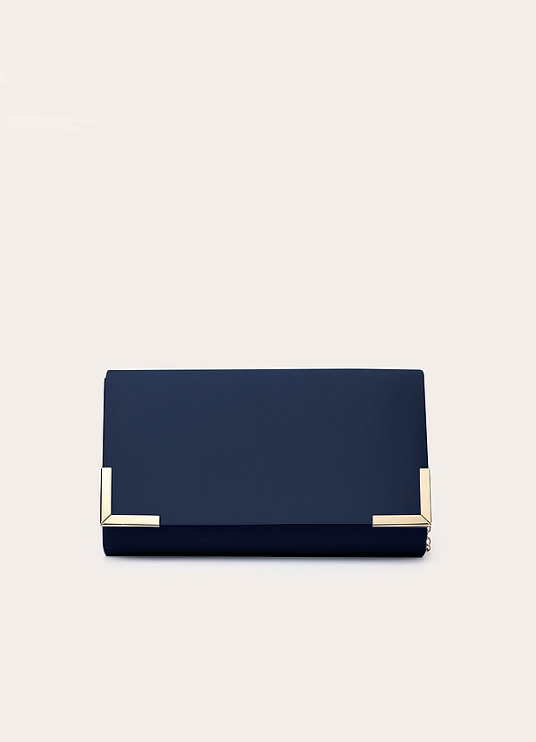 front Bolso de mano tipo sobre de satén mate a juego