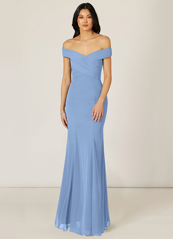 Steel Blue Azazie Lecia Bridesmaid Dresses | Azazie