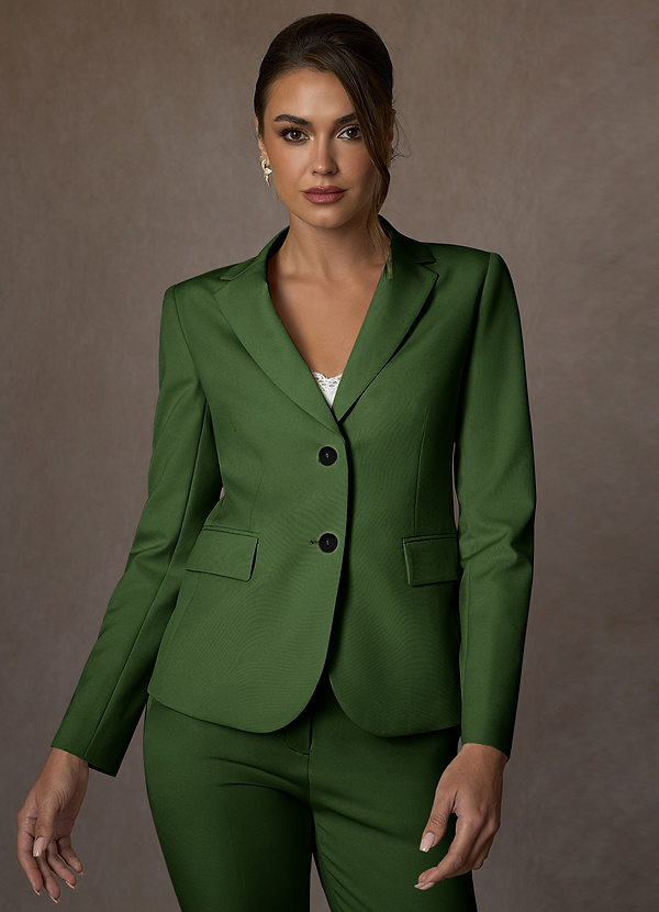 front Whitney Oliva Blazer estruturado com elastano