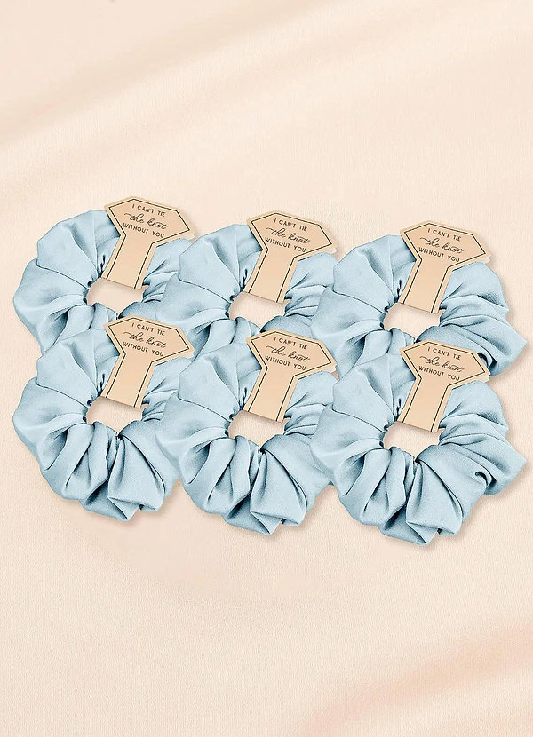 front Bruidsmeisje stretch satijn over maat scrunchie set