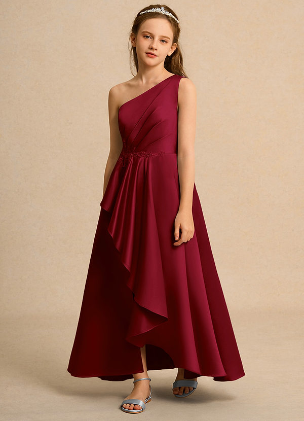 Azazie Taffy Girl Klänningar för brudeflicka Klä A-Line i Matt satäng Spets image1