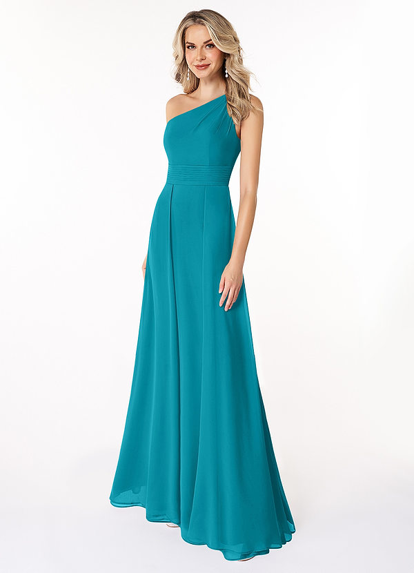 Azazie Dallas Bridesmaid Dresses Jade A-Line One Shoulder Chiffon Dress image1
