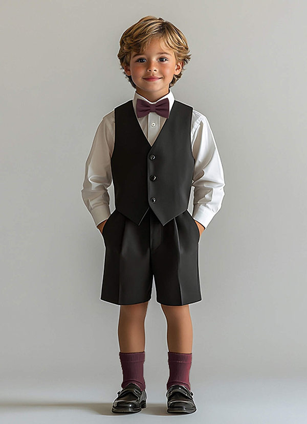 front Boy's Stretch Satin Bow Tie & Cotton Socks Set