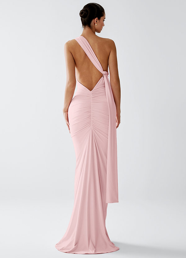Lydia Powder Pink Stretch Knit Maxi Dress image1