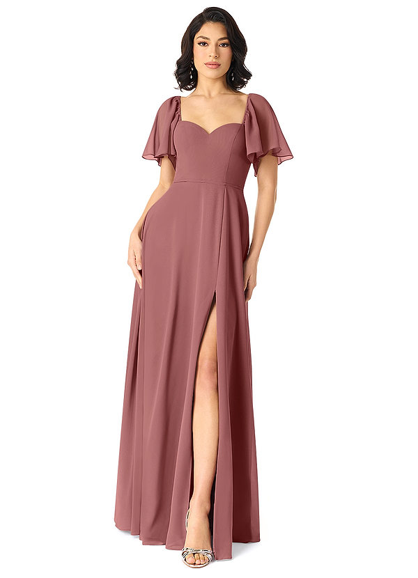 Azazie Chloe Bridesmaid Dresses Amethyst A-Line Sweetheart Neckline Chiffon Dress image1