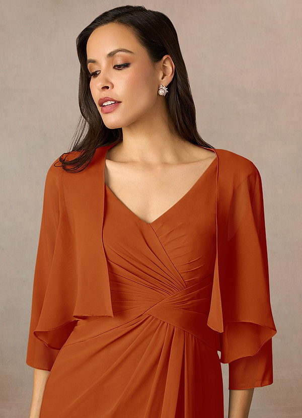 front Azazie Matching Color Fisher Chiffon Wrap