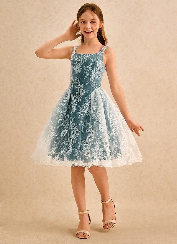 Azazie Cubbie Girls Formal Blumenkinder Kleider A-Linie Spitze Kleid Kiefer image1