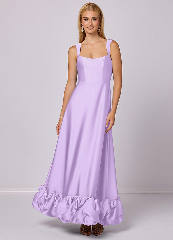 Barbie ♥ Azazie Bridesmaid Dresses A-Line Stretch Satin Ankle-Length Dress with Pockets image1