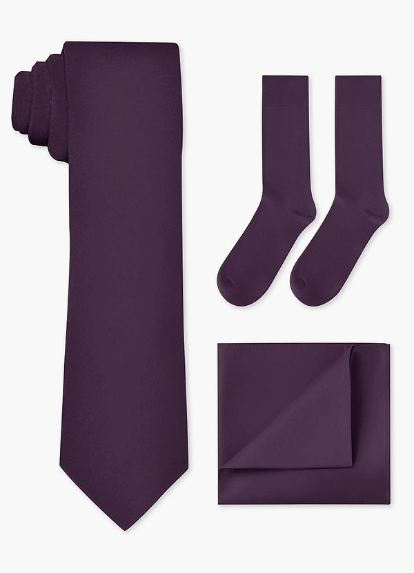 front Conjunto de corbata ancha, pañuelo de bolsillo y calcetines a juego