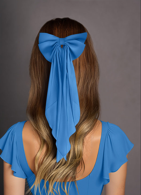 front Matching Color Chiffon Bow Hair Clip