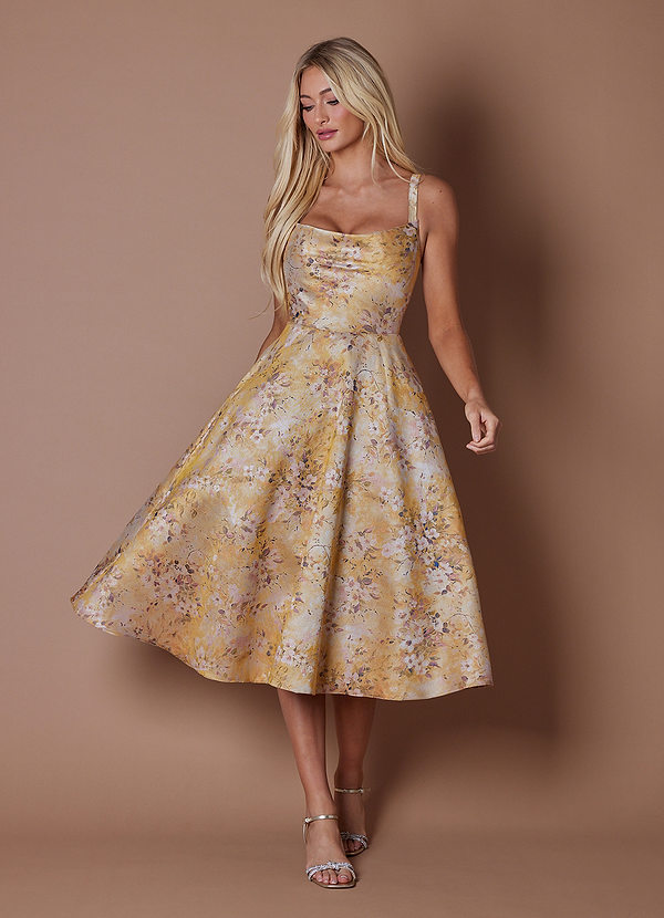 Maggy Vintage Gold Midi Dress image1