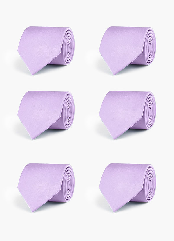 front Stretch Satin Matching Groomsmen Tie Set – 6 Pieces