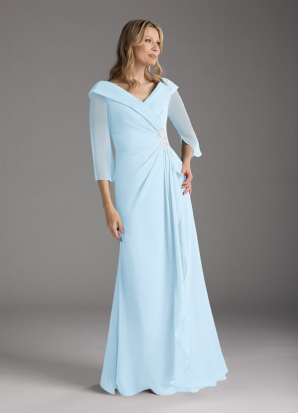 Azazie Jaycee Mother of the Brides Dresses Sky Blue A-Line Chiffon Dress image1