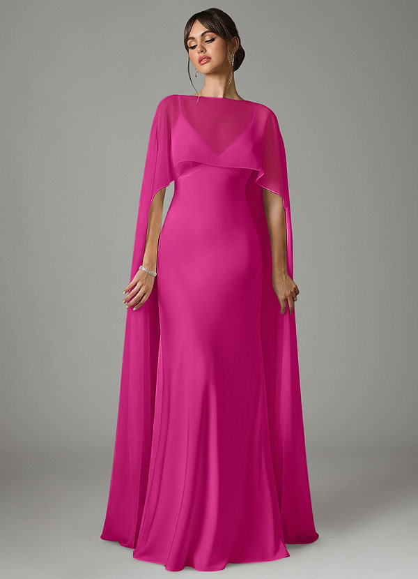 Azazie Stefania Vestidos Dama de Honor Vestido de Fucsia de Satén Elástico de Corte en A image1