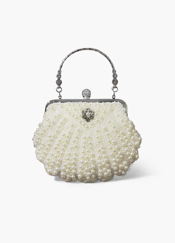 front Rhinestone Pearl Clutch Bag