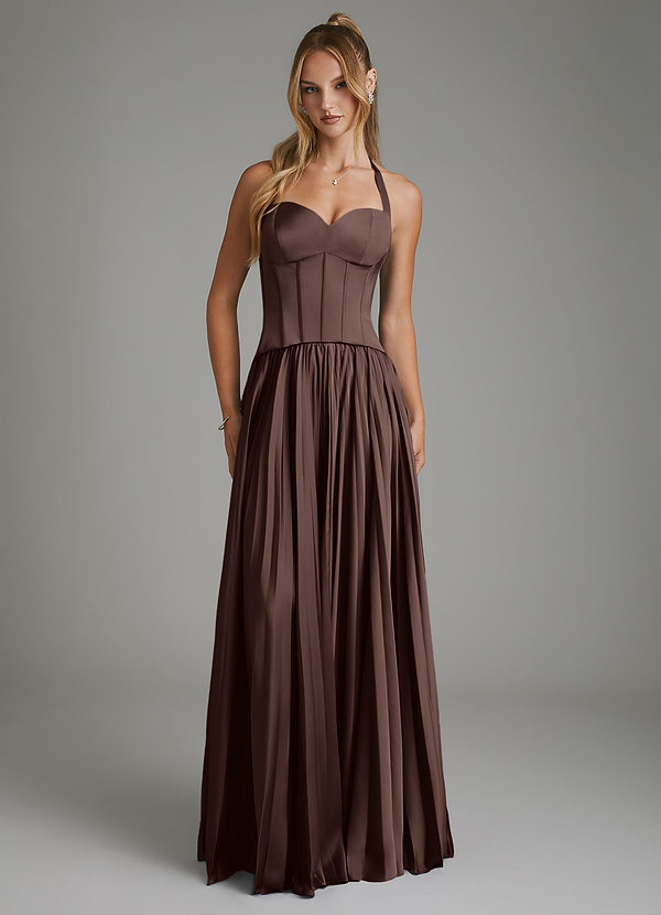 Piper Bridesmaid Dresses Ganache A-Line Corset Stretch Satin Dress image1