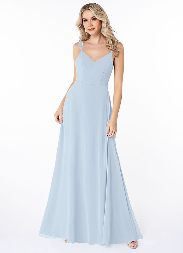 Azazie Everlee Bridesmaid Dresses A-Line Ruched Chiffon Floor-Length Dress image1