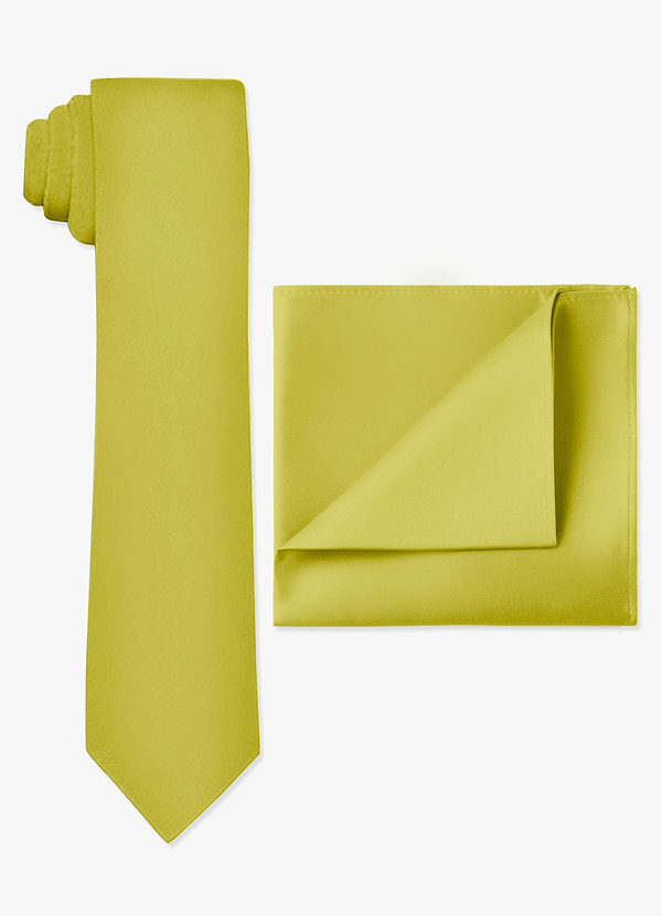 front Matte Satin Skinny Tie and Pocket Square Set
