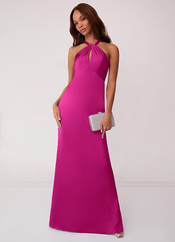 Barbie ♥ Azazie Brautjungfernkleider Stretch-Satin Etuikleid mit Schlüssellochhalter image1