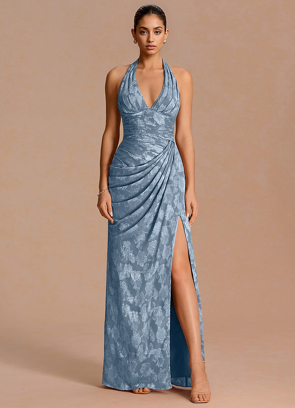 Robe Maxi Bleu Poussiéreux Tina image1