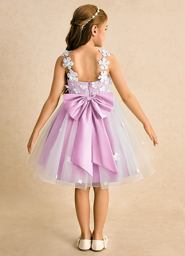 Azazie Junebug Vestidos de Niña de Flores Vestido de Marfil Rosa Caramelo de Tul de Princesa con Encaje image1