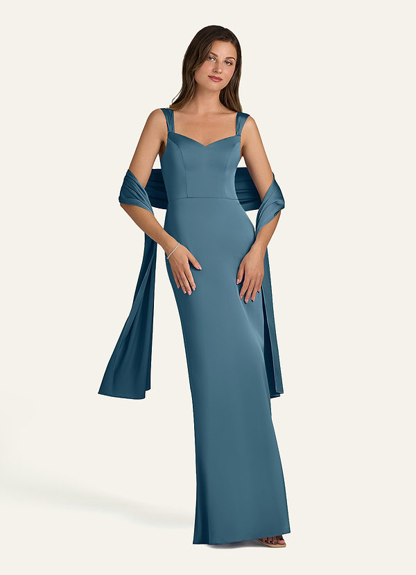 front Azazie Matching Color Stretch Satin Shawl