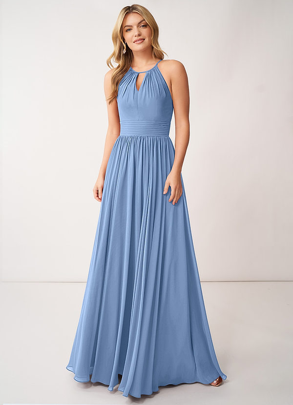 Steel Blue Azazie Cherish Bridesmaid Dresses | Azazie