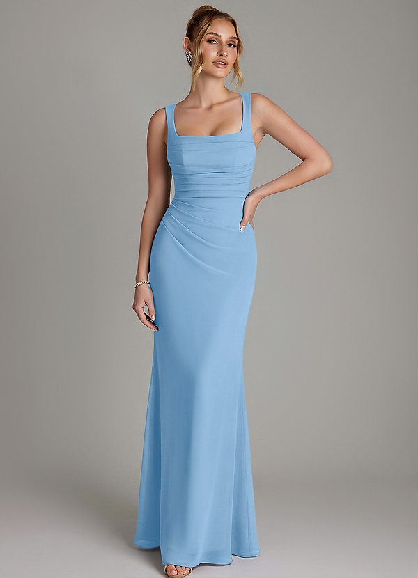Agustina Bridesmaid Dresses Powder Blue Mermaid Corset Chiffon Dress image1