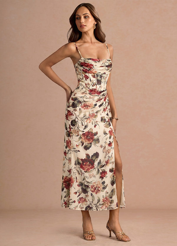 Aurra Cream Multi Midi Dress image1