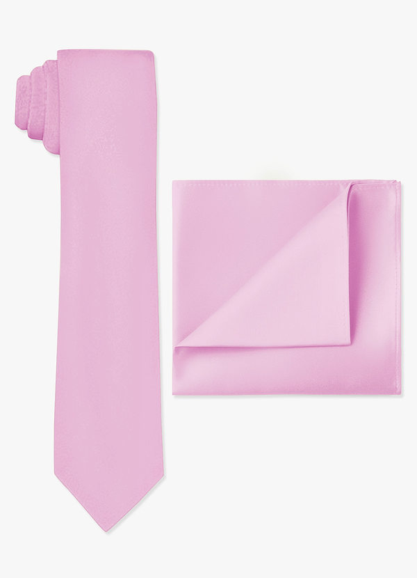 front Matte Satin Skinny Tie and Pocket Square Set
