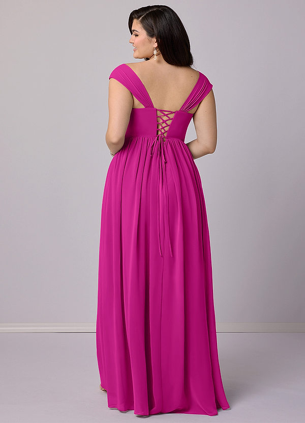Barbie ♥ Azazie Bridesmaid Dresses Fuchsia A-Line Corset Chiffon Dress image1