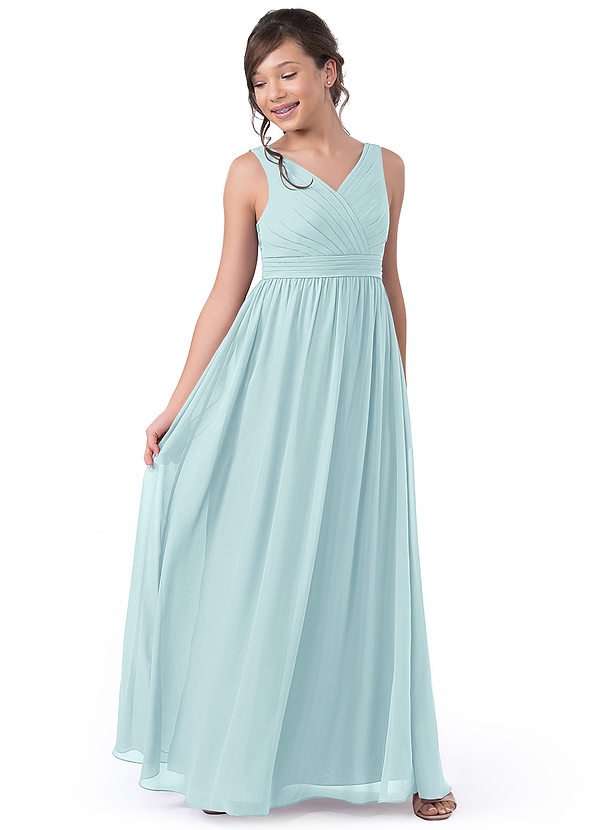 Sea Glass Azazie Kora JBD Junior Bridesmaid Dresses | Azazie