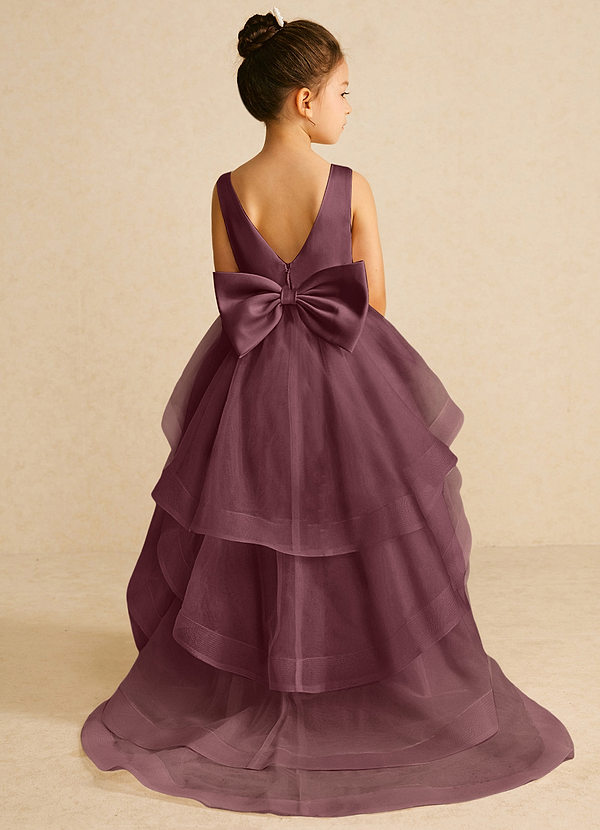 Azazie Pumpkin Flower Girl Dresses Sangria A-Line Convertible Tulle Dress image1
