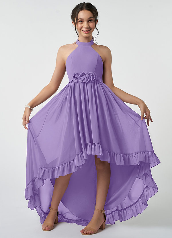 Azazie Hermione Junior Robe Trapèze en Mousseline de soie Tahiti image1