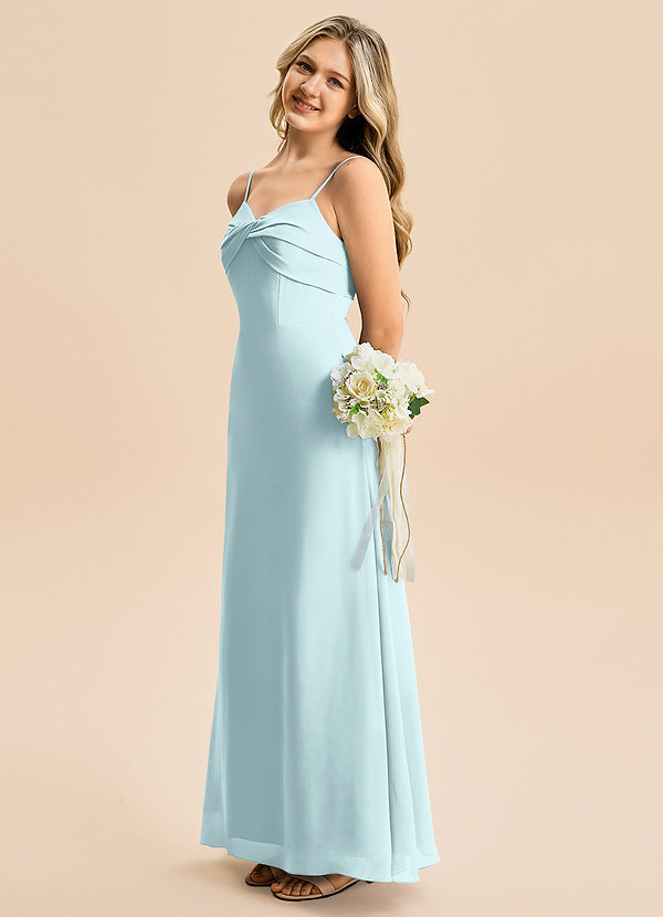 Azazie Jordyn Junior Linia A Dekolt w kształcie serca Szyfon Długość podłogi Młodsza druhna Sukienka image1