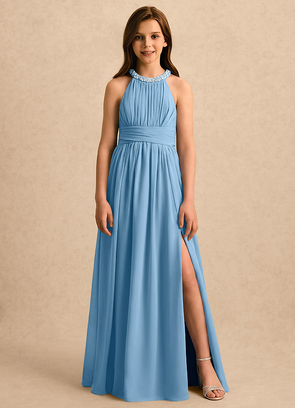 Azazie Aria Girls Formal Blommflicksklänningar Klänning A-Line i Chiffong Plisserad image1