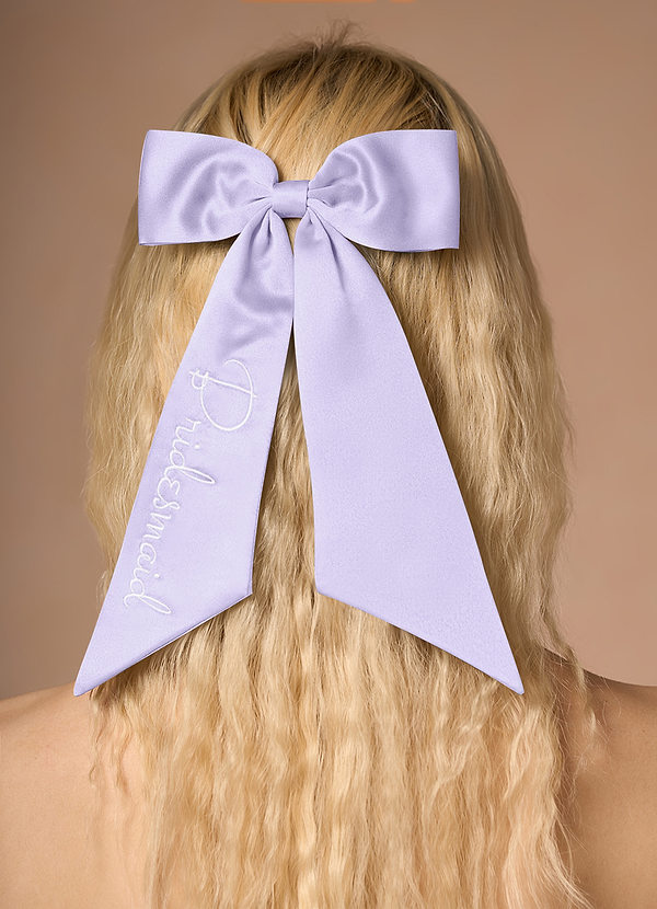 front Personalized Embroidered Matching Color Bow Hair Clip