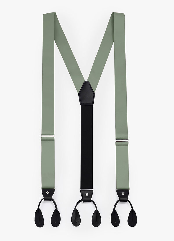 front Matowe satynowe szelki smokingowe z guzikami