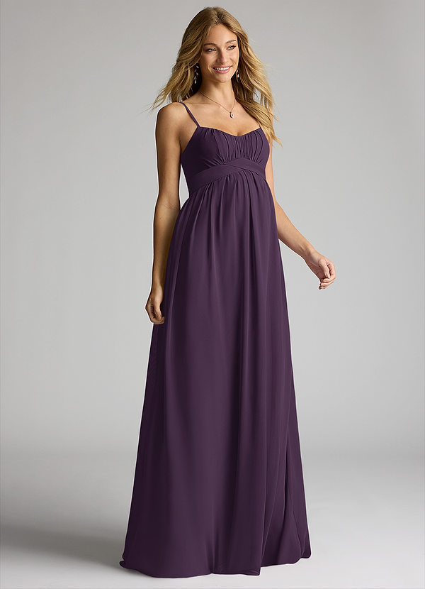 Azazie Llana Maternity Bridesmaid Dresses A-Line Chiffon Floor-Length Dress image1